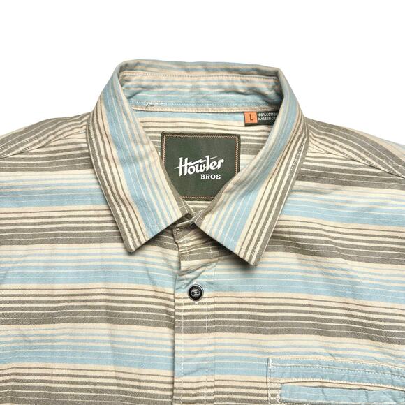 Howler Bros | Men | Enfield Equator Stripe Long Sleeve Button Up Shirt | Large - Picture 9 of 12